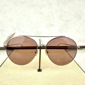 Tom Ford‎ Cleo Womens Round Aviator Sunglasses Gold Pink Lens Tf 757 28y